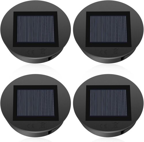 Lampe Solaire De Rechange Avec Ampoule Led, Lot De 4 Remplacement De Couvercles Solaires, Panneau Avec Led Solaire Lanterne Pour Lanterne Suspendue Extérieur Décoration De Jardin