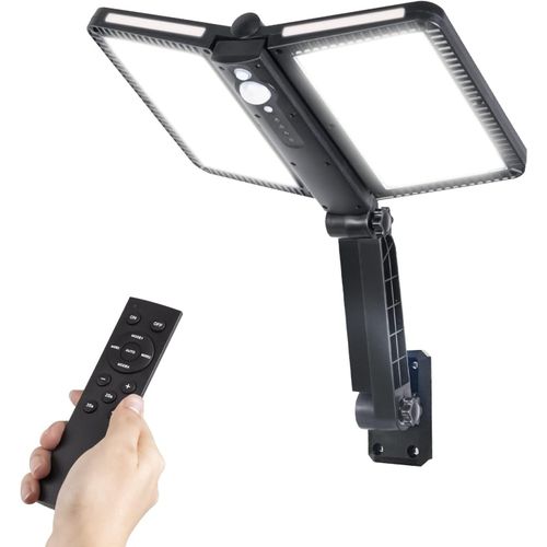 Projecteur Solaire Exterieur, Eclairage Exterieur Avec Detecteur Solaire 218led Multi-Angles Réglables 5 Modes Étanche Ip65 Lampe Solaire Puissant, Lumiere-Solaire-Exterieur-Eclairage-Lampe