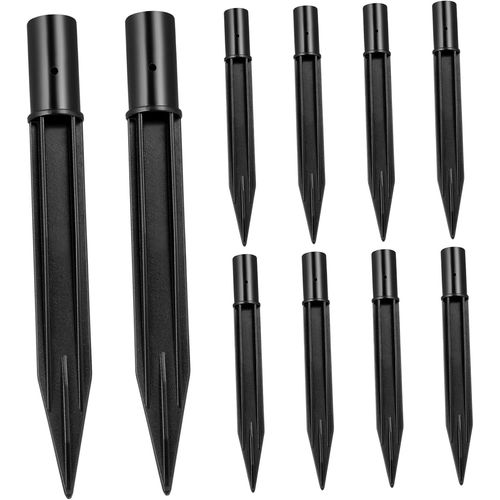 Piquets De Lumière Solaire En Plastique Abs 10 Pièces Pour Lampes De Jardin Résistants Aux Intempéries Faciles À Installer