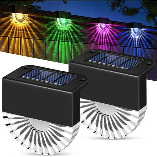 Lampe Solaire Exterieur Jardin,2 Lampe Solaire Extérieur,2 Modes 8 Colours Lampes Solaires,Etanche Ip65 Solar Lights Outdoor Pour Jardin Terrasse Cour, Blanc Chaud/Rgb