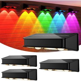 Gjfty-Lampe Solaire D'extérieur De Nouvelle Génération 2025,4 Pièces Lumières Solaires De Jardin, 12 Modes D'applique D'extérieur, Lumière Solaire Imperméable Ip65 Pour Marches De Cour Pelouse