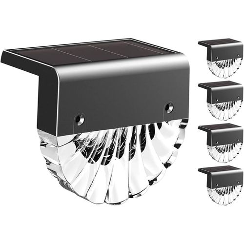 Lampe Solaire Extérieur Jardin,Led Éclairage Mural D'extérieur,4pack Blanc Chaud + Couleur Rvb, Lumières De Clôture Solaire Pour Mur, Clôture, Terrasse, Jardin, Marche, Escalier