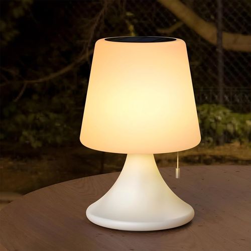 Lampe De Table Solaire D'extérieur Led 2 En 1 - Charge 8 Couleurs - Intensité Variable - Sans Fil - Batterie Rechargeable Ip44 - Pour Camping, Jardin, Balcon, Terrasse