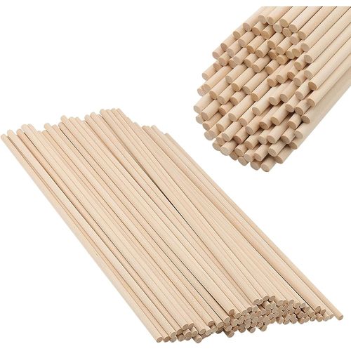 Yemaesre-Lot De 150 Barres Rondes En Bois De 40 Cm X 5 Mm Pour Bricolage, Bricolage, Modélisme, Décoration, Bricolage