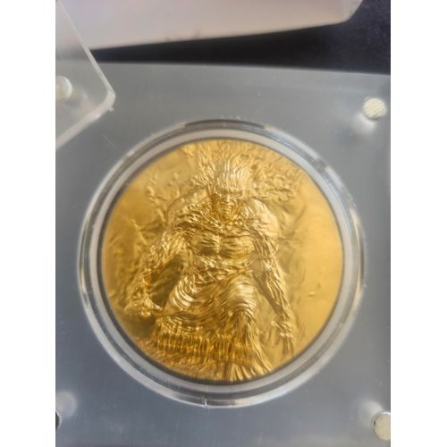 Inferno Titan 2oz Silver Coin 2000 Francs Cameroon Doré A L'Or Fin