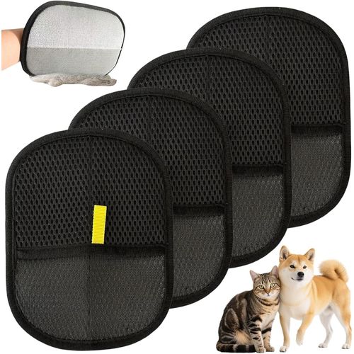 Yemaesre-Lot De 2 Gants Magnétiques En Fourrure Double Face - Sans Doigts - Réutilisables - Pour Le Toilettage De La Fourrure De Chat - Pour Fourrure Lisse Et Saine - Pour Vêtements, Canapés (2)