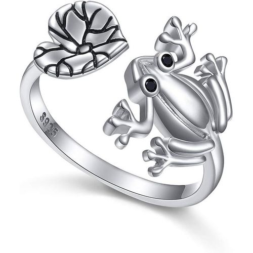 Yemaesre-Bague Ouverte Réglable En Argent Sterling 925 Pour Femme, Fille - Bague Hypoallergénique À Motif Tortue/Prince Grenouille/Cocho Anda, Cadeau D'anniversaire, Cadeau De Noël