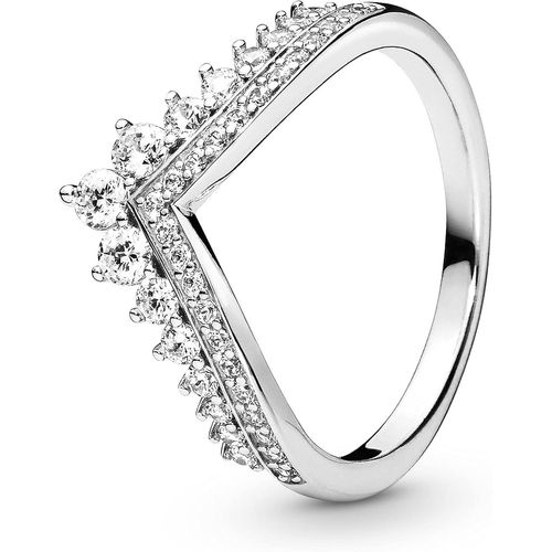 Yemaesre-Bague Chevron V?u Tiare Princesse En Argent Sterling Avec Zircones Cubiques Transparentes