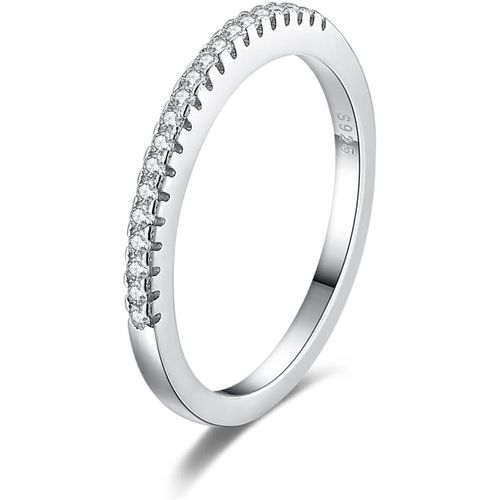 Yemaesre-Petites Bagues De Couple En Argent Sterling 925 Avec Zircone Cubique Solitaire Simple Et Fin - Pour Homme Et Femme