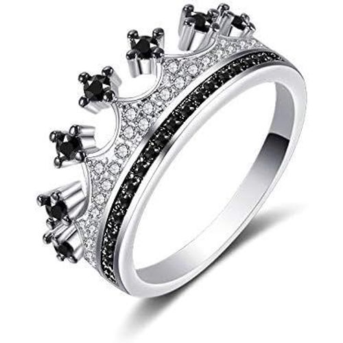 Yemaesre-Bague De Fiançailles En Argent Avec Couronne De Princesse Et Saphir Synthétique Cz Pour Femme