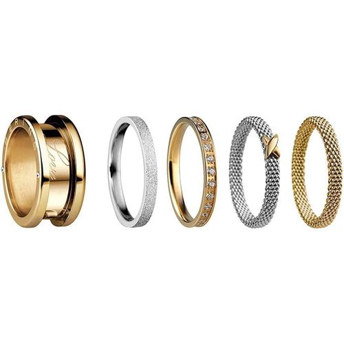 Yemaesre-Ensemble De Bagues Échangeables Pour Femme En Argent Et Or Avec Le Système Unique Twist & Change