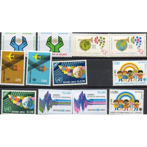 Nations Unies Timbres Des Années 1974-1979