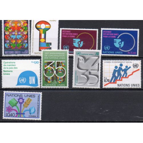 Nations Unies Timbres De L'Année 1980