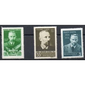 Roumanie , Bulgarie Timbres Pierre Curie