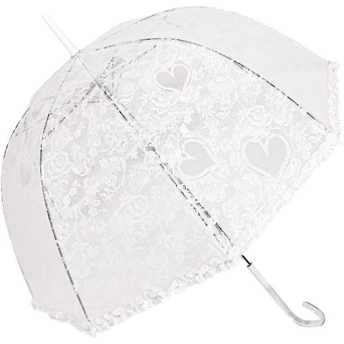 Parasol De Parapluie De Dentelle En Plastique Parasol De Mariée De Mariage Vintage Léger Dôme Coupe-Vent Auvent Avec 8 Nervures