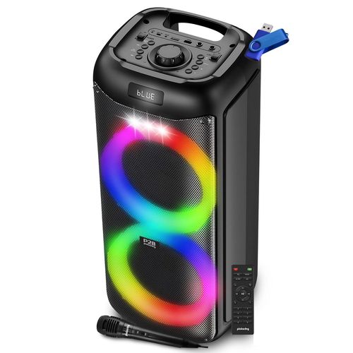 Enceinte Sonorisation Autonome sur batterie à LED - Pickering PANTHER P28 - 500W, Bluetooth USB SD, +Clé 32G