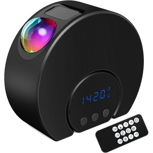 Kuwl-Moonshape Lampe Projecteur Musicale Avec Haut-Parleur Bluetooth Et Minuterie, Projection Lumineuse Pour Bébé, Enfant, Adulte, Fête, Décoration D'intérieur, Amovible, Noir