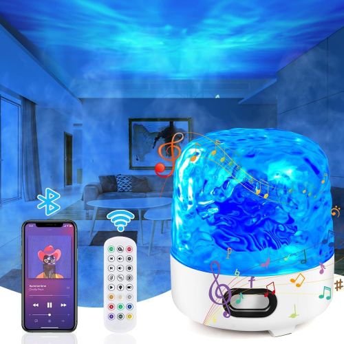 Kuwl-Projecteur D'étoiles À Led, Vague Océanique Projecteur Galaxie,Projecteur De Chambre Avec Haut-Parleur Bluetooth,16 Modes D'éclairage, Avec Télécommande,Rotation À 360° Pour Enfants Et Adultes.