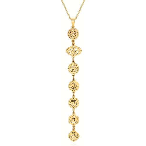 Jum-Pendentif Long 7 Chakras Collier Femmes Yoga Accessoires De Mode Réglable Esprit Cadeau Bijoux Bijoux En Forme De Y Fête Dansante