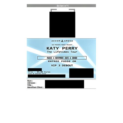 Billet Katy Perry