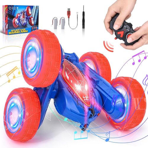 loc-Voiture Télécommandée Avec Led Et Musique,2.4Ghz Voiture Telecommandé Enfant 8+ Rotation À 360 ° Tout Terrain Jouet Radiocommandée Cadeau Pour Garcon