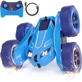 loc-Voiture Télécommandée À Charge Directe 2,4 G Avec Led-Voiture Cascade Rc Flips À 360° Et Protection Anti-Basculement-Voiture Télécommandée Robuste 15 Km/H 4Wd Pour Enfants De 3 À 12 Ans-Jouet