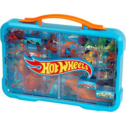 KAJGL-2408 Hot Wheels Valise-Vitrine De Collection,Espace Pour 54 Voitures,Logo Hot Wheels Lumineux,Avec Poignée De Transport Pratique,Jouet Pour Enfants À Partir De 3 Ans
