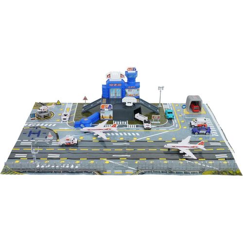 ERYI-Parking Garage Jouet Avec Tapis Jeux, Voitures Et Hélicoptère, Parc De Stationnement Set Jeux, Garage Voiture Enfants, Voiture Jouet Garcon, Jeu De Véhicule Aérien Éducatifs Pour Véhicules