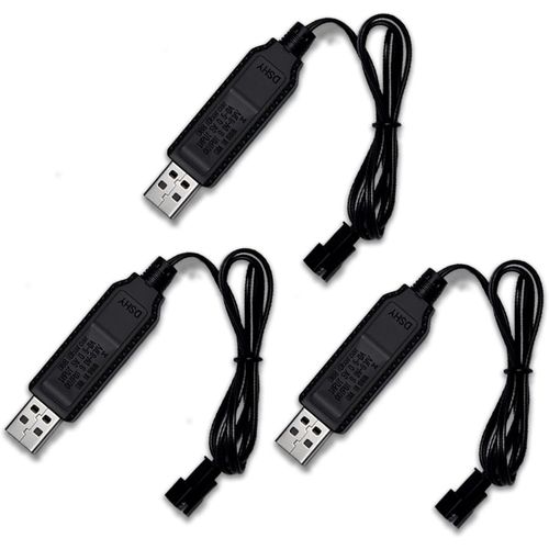 Kal-Câble De Charge Usb 3.6 V 3.7 V, Chargeur Batterie Pour Batteries Rechargeables Lipo Sm-2 Broches, Pour Drone Les Jouets Télécommandés, Voitures, Citernes, Camions, Trains, Bateaux-Kalanka