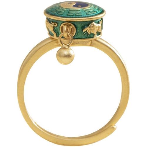 KAHFL-Bague Rotative Pour Femmes Fidget Anxiété Spinner Spinner Bague Bonne Chance Bouddhiste Tibétain Tibétain Roue Lady Band Soulagement Tibétain Bouddhiste Bague