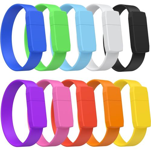 BNHGO-Lot de 10 Clés USB 2.0 Multicolores de 4 Go Avec Bracelet - Portable et Abordable - Colorée pour la Journée des Enfants