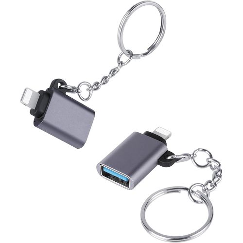 Adaptateur Lightning vers USB, 2PCS Adaptateur de Caméra avec Porte-clés, Adaptateur USB OTG Compatible iPhone/i-Pad, Clavier MIDI, Souris, Lecteur de Cartes, clé USB, Appareil Photo Numérique