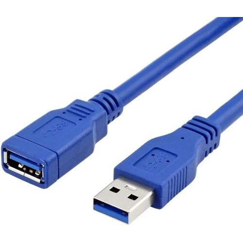 Câble rallonge USB 3.0 Super Speed USB type A mâle femelle haute vitesse 5 Gbps pour imprimante,souris,clavier,Hub,clé USB,manette PS,HDD,ordinateur | Bleu | 2 mètres