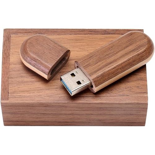 BNHGO-Clé USB 3.0 bicolore en bois - 32 Go - Avec boîte en bois