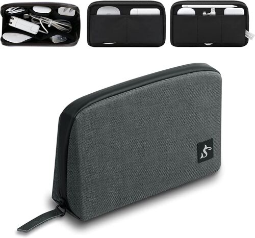 Sac Organisateur Câble Étanche \U2013 Compact Pour Usb/Souris/Voyage, Stockage Professionnel & Déplacement Gris