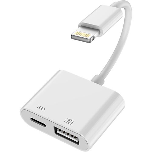Adaptateur Lightning Vers USB Femelle(2en1)charge Jack Câble Pour IPhone 14 Pro Max Certifié Pour Apple MFI Port OTG 3.0 USB-A Lecteur Carte Clé Clavier Appareil Photo Fichiers Pour IPad Prise Caméra