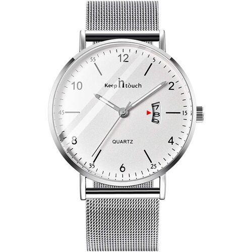 Montre-Bracelet Pour Homme Ultra-Mince Étanche Montre À Quartz,Cadran Numérique Minimaliste,Avec Calendrier Numérique,Entreprise Décontractée Montre,Bracelet En Acier Inoxydable.[J601]