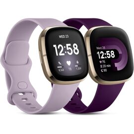 Kalanka-Lot De 2 Bracelets De Rechange Doux Compatibles Avec Fitbit Versa 3/Fitbit Sense Pour Homme Et Femme, Taille S Et L