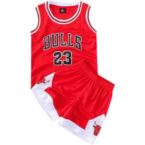 Bnhgc-2 Pièces Maillot Basketball Enfant,Maillot Sans Manches + Pantalon Court,Tenue Basket Enfant Garçon Et Fille,Ensemble Basket Enfant