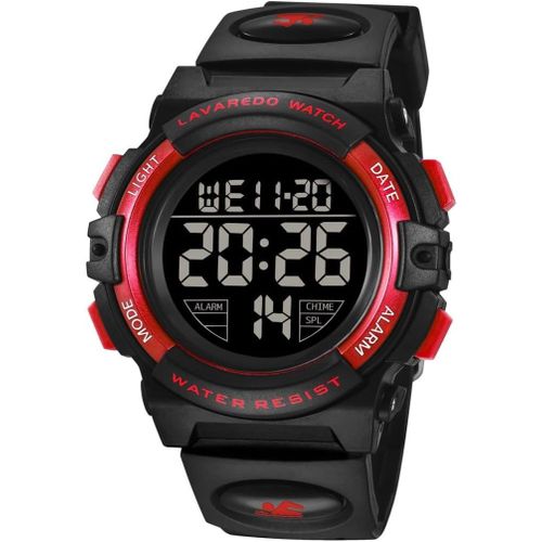 Bnhgc-Montre Enfant Garçon Fille Adolescent Digitale Outdoor Sport Multifonction Étanche Led Lumière Alarme Calendrier Date Avec Bande De Silicone