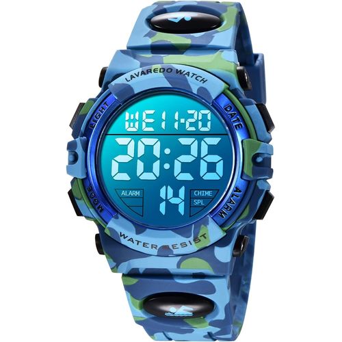 Bnhgc-Montre Enfant Garçon Fille Adolescent Digitale Outdoor Sport Multifonction Étanche Led Lumière Alarme Calendrier Date Avec Bande De Silicone