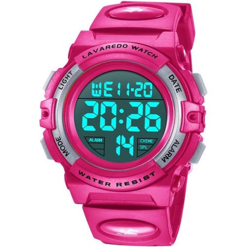 Bnhgc-Montre Enfant Garçon Fille Adolescent Digitale Outdoor Sport Multifonction Étanche Led Lumière Alarme Calendrier Date Avec Bande De Silicone
