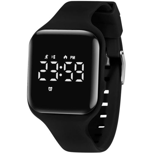Cfux-Montre Digitale Enfant Avec Chronomètre, Eclairage, Alarme, Date,Podomètres Marche Non Connecté-Montres Sport Pour Fille Garcon Avec Bracelet En Silicone