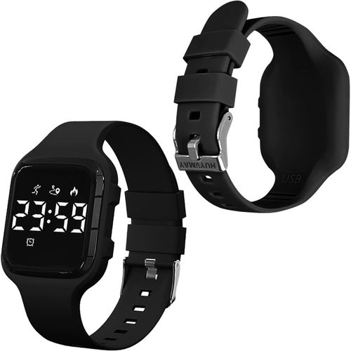 SEPT-Non Connectée Podomètre Montres sans App, Montre Rechargeable à Durée de Vie de la Batterie de 20 Jours, Enfants Montres Numériques IP68 Etanche avec 3 Réveils pour Garçons et Filles Enfants