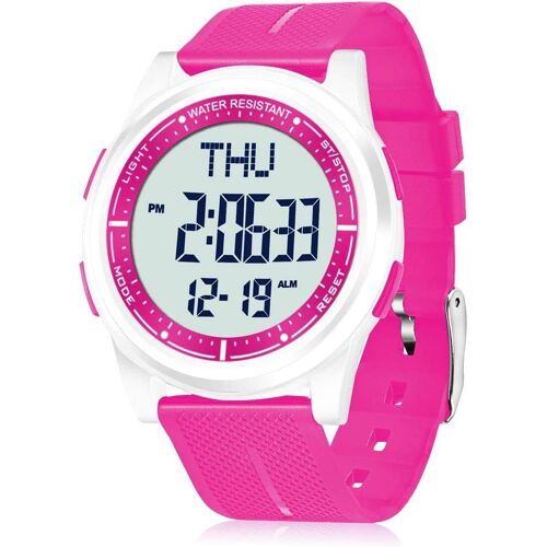 Montre Digitale Étanche Hommes Femmes Avec Chronomètre Compte À Rebours Alarme Format 12/24 Heures,Montre Sport Ultra-Léger Avec Affichage Grand Angle.[J68]