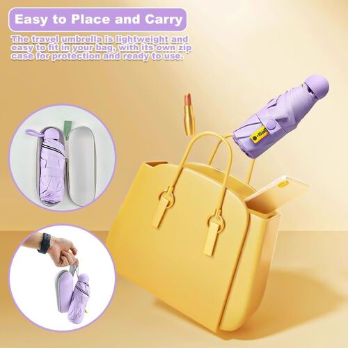 Tzf-Mini Parapluie Pliant Résistant Au Vent Anti Uv Parapluie Pliant Solid Mini Parapluie De Poche Solide Petit Parapluie De Voyage