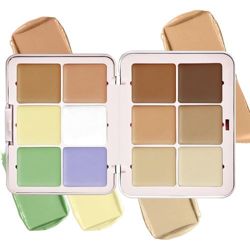 Kalanka-Palette De 12 Couleurs D'anti-Cernes En Crème, Longue Tenue, Résistante À L'effacement Et À L'estompement Palette De Maquillage De Visage En Crème Mate Et Naturelle Pour Corriger Les Couleurs 