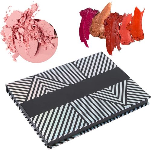Bnhgc-Palette De Fard À Paupières De Maquillage Vide, Palette De Maquillage À Rayures Noires Et Blanches Avec Adhésif Miroir Palette Vide Palette Magnétique Pour Fard À Paupières Rouge À Lèvres Blush 