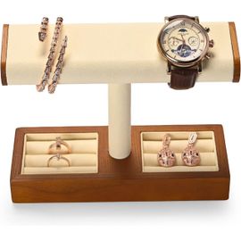Nbgcm-Multifonctionnel En Bois Massif T-Bar Bijoux Présentoir Pour Organisateur Anneau Bijoux Montre Bracelet Collie