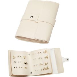 NBGCM-Rangement pour boucles d'oreilles - Petit livre - Sacs de rangement pratiques - Rangement des boucles d'oreilles - Boîte à bijoux - Organisateur de bijoux - Étui portable en polyuréthane pour